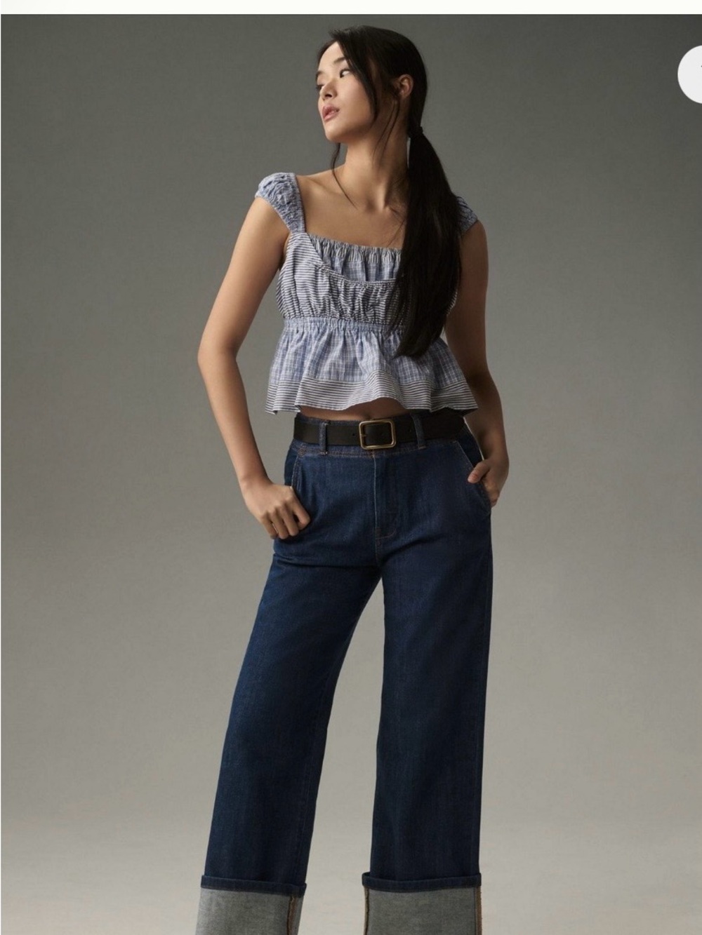 PILCRO - Relaxed mid-rise straight leg denim jeans. SIZE 31P